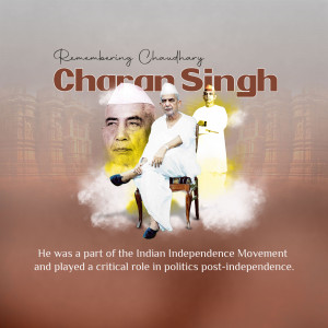 Portrait of Charan Singh, former Prime Minister of India