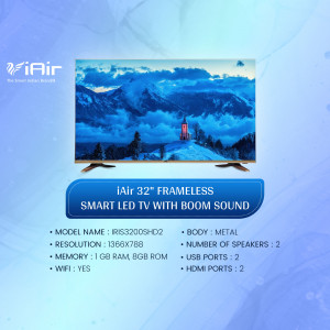 iAir 32 inch Frameless Smart LED TV with Boom Sound - Product Image