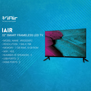 iAir 32 inch frameless LED TV with specifications