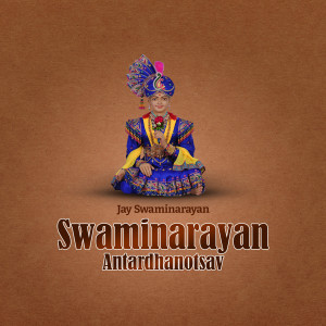Image of Swaminarayan with text 'Swaminarayan Antardhanotsav'