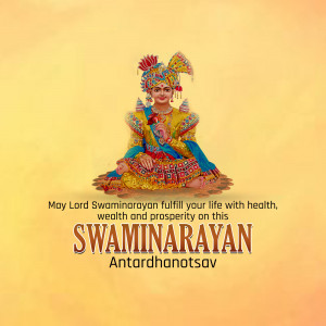 Image of Swaminarayan with a festive greeting