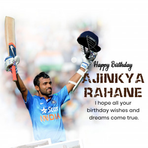 Ajinkya Rahane celebrating with bat and helmet