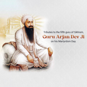 Portrait of Guru Arjan Dev Ji, the fifth Sikh Guru