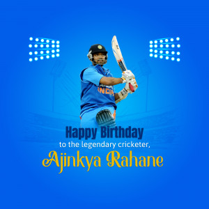 Ajinkya Rahane celebrating his birthday with a cricket shot