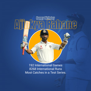 Ajinkya Rahane celebrating his birthday with a cricket bat