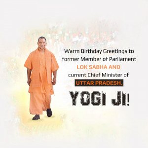 Image of Yogi Ji with birthday greetings
