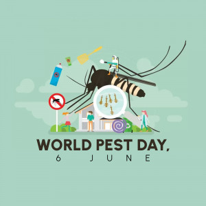 Illustration depicting mosquito control measures for World Pest Day