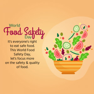 Illustration for World Food Safety Day featuring fruits and vegetables