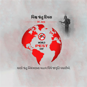 World Pest Day graphic with a globe and pest control imagery