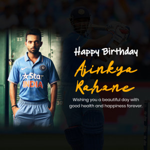 Ajinkya Rahane birthday greeting image