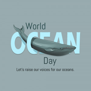 Illustration of a whale with the text 'World Ocean Day'