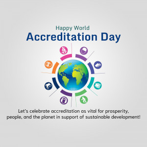 World Accreditation Day graphic with a globe and icons