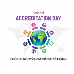 World Accreditation Day graphic with globe and icons