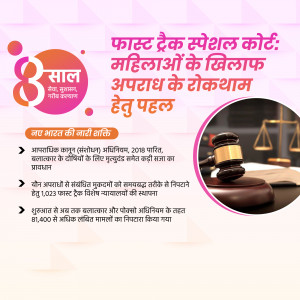 Image depicting a fast track court initiative for crimes against women in India.