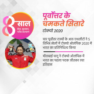 Image of Mirabai Chanu celebrating her silver medal win at the Tokyo 2020 Olympics.