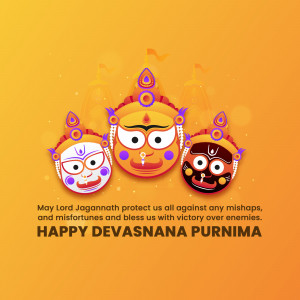 Devasnana Purnima greeting with Lord Jagannath's faces