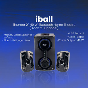iBall Thunder 2.1 40W Bluetooth Home Theatre - Black