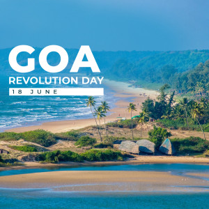 Goa Revolution Day celebration with a scenic beach background