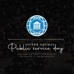 United Nations Public Service Day graphic with globe and text