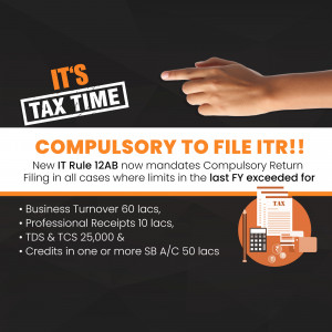 Image announcing compulsory ITR filing under new Rule 12AB