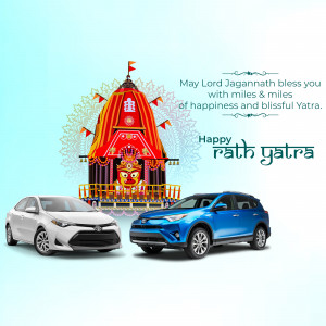Rath Yatra festival greeting with Toyota cars