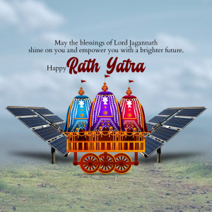 Rath Yatra festival image with solar panels
