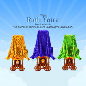 Rath Yatra celebration with decorated chariots