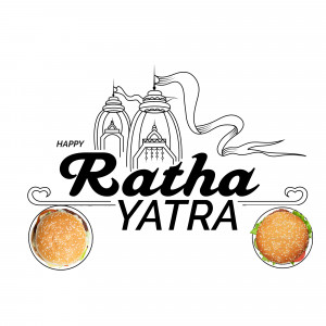 Ratha Yatra festival illustration with Jagannath Temple and sweets
