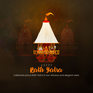 Illustration of a Rath Yatra chariot with deities