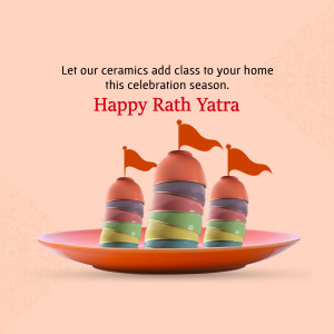 Ceramic decorations with flags for Rath Yatra