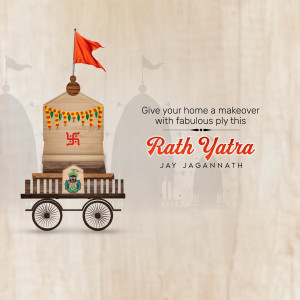 Rath Yatra promotional image with a ply makeover offer