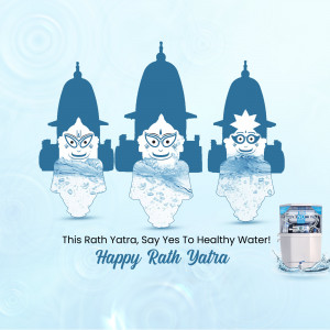 Rath Yatra celebration with a water purifier advertisement