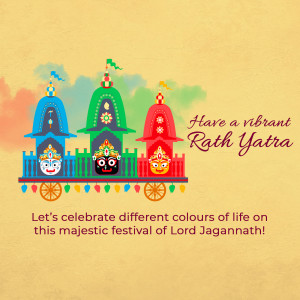 Illustration of Rath Yatra chariots with Lord Jagannath