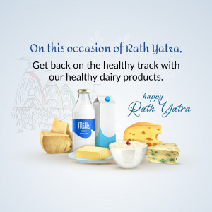 Rath Yatra promotion featuring dairy products