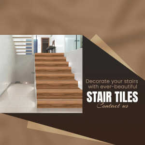 Modern staircase with decorative stair tiles