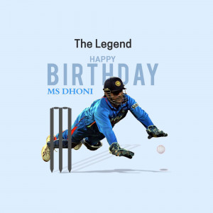 MS Dhoni birthday graphic with action shot