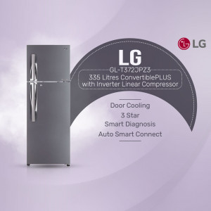 LG GL-T372JPZ3 335 Litres Convertible Plus Refrigerator with Inverter Linear Compressor