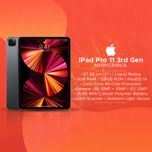 iPad Pro 11 3rd Generation in Space Gray with specifications