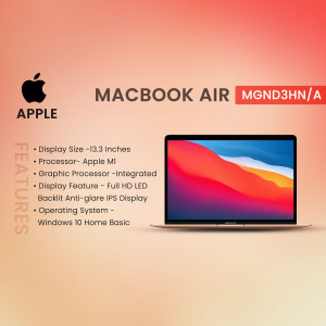 Apple MacBook Air M1 laptop with display details