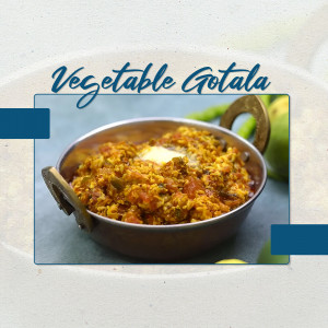A close-up of Vegetable Gotala in a metal bowl