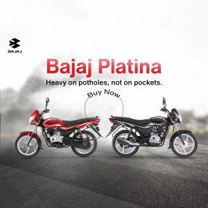 Bajaj Platina - Ride Smoothly Social Media Post For LinkedIn
