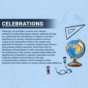 Illustration depicting Teacher's Day celebrations in schools and colleges.