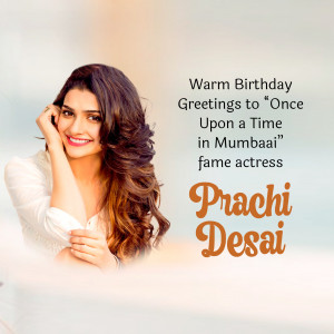 Prachi Desai birthday wish with a portrait of the actress