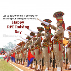 Indian Railway Protection Force officers saluting during RPF Day