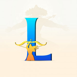 Stylized letter L incorporating an archer silhouette