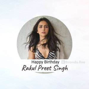 Rakul Preet Singh portrait with birthday greeting