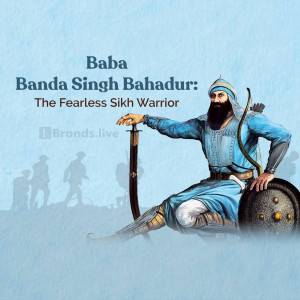 Illustration of Baba Banda Singh Bahadur, a Sikh warrior.