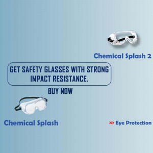 Image of chemical splash safety glasses with impact resistance