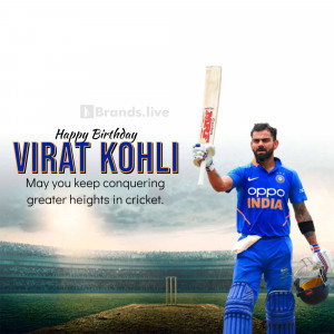 Virat Kohli celebrating his birthday with cricket gear