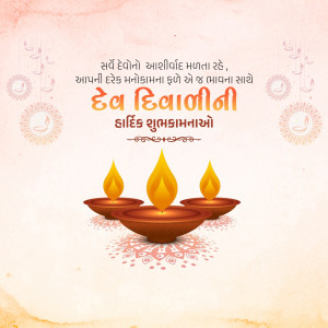 Diwali greeting with lit diyas and decorative elements